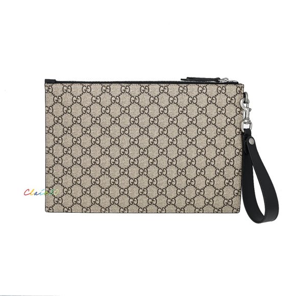 Gucci Unisex 473904 Bestiary GG Supreme with Kingsnake Large Pouch - Picture 3 of 7